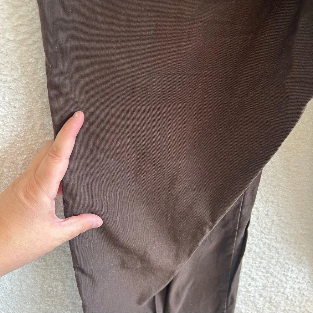 Hugo Boss Men’s Corduroy Cotton Brown Trousers‎ Mitchel Pleated Pants Size 34R
